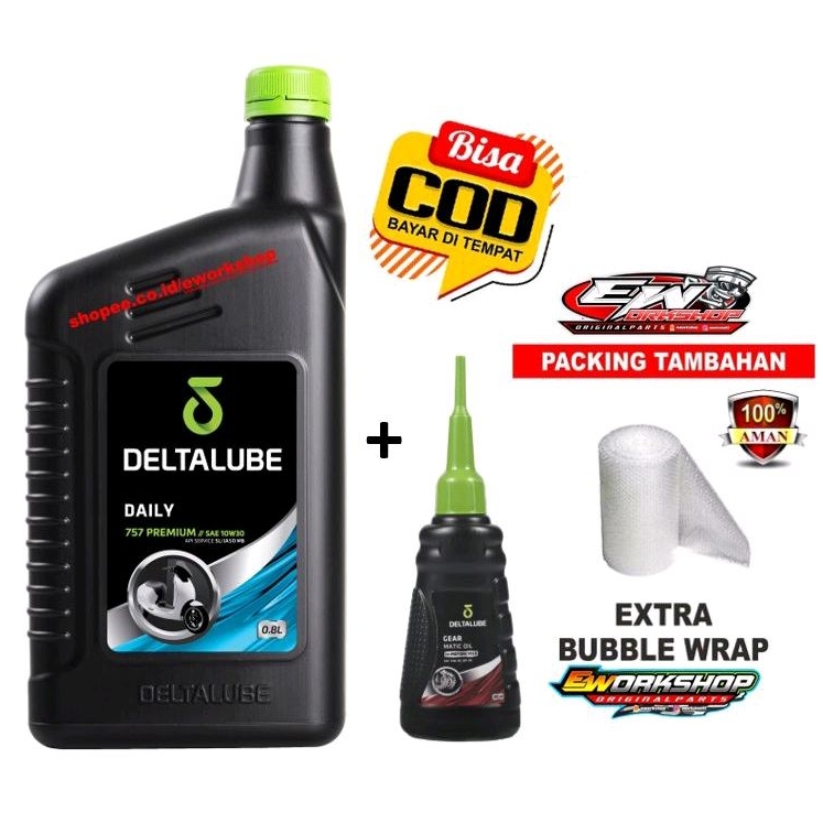 ( PAKET OLI ) OLI DELTALUBE DAILY 757 PREMIUM MATIC 0,8 L Liter + OLI GEAR GARDAN 120 ML 100% Original Product
