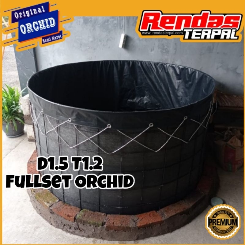 Kolam Terpal Bulat Fullset Orchid Diameter 1,5 Tinggi 1.2
