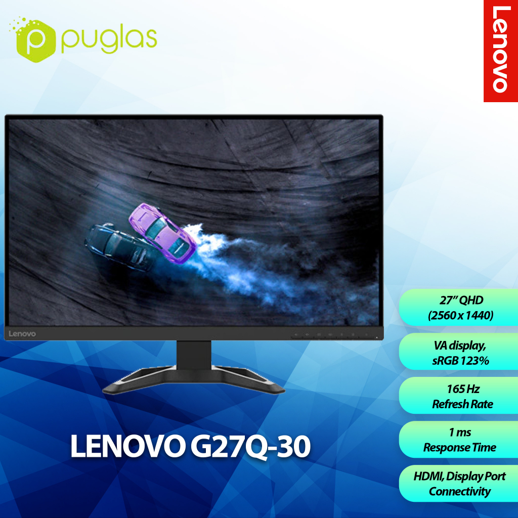 LED Monitor Lenovo G27Q-30 VA QHD 27" HDMI DP 1ms 165Hz PC Laptop Komputer