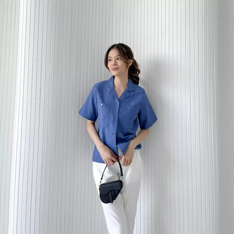 RONJA LINEN TOP - BLOUSE WANITA PREMIUM KOREA - KEMEJA PESTA - KEMEJA KANTOR WANITA - TOP BASIC MEWAH BUSUI FRIENDLY - ATASAN UNTUK KONDANGAN - TOP SEXY - HADIAH / KADO ULTAH UNTUK CEWEK