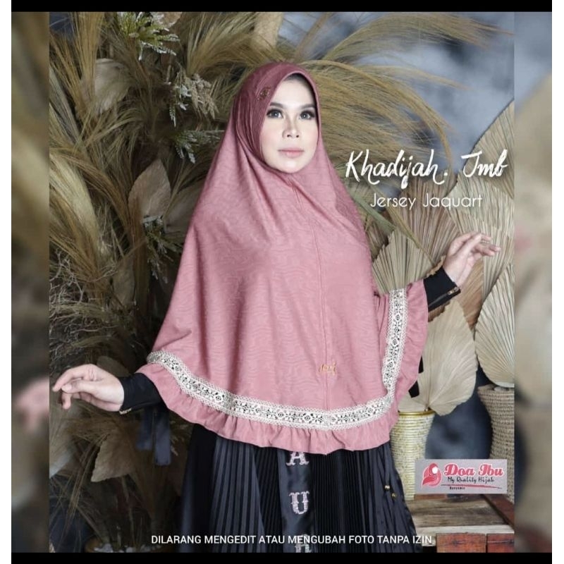 729 Jilbab Doa Ibu Size Jumbo Xl Renda Khadijah Jersey Jaguard/Hijab Doi Ori By Bunyamin Corak terba