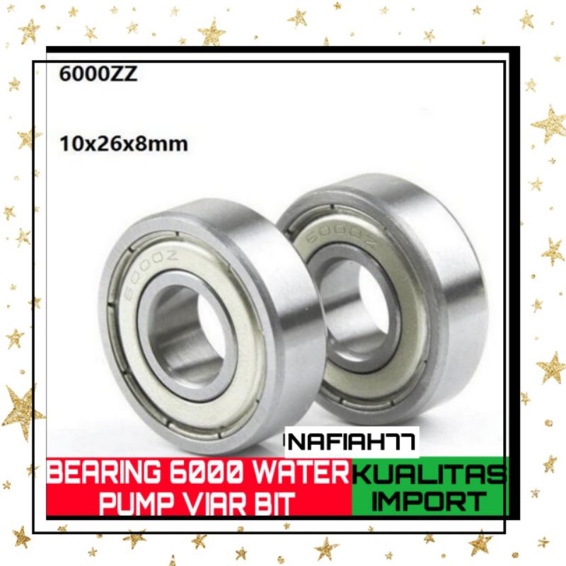 (KUALITAS IMPORT)BEARING 6000 WATER PUMP VIAR BIT SPARE PARTS MOTOR RODA TIGA