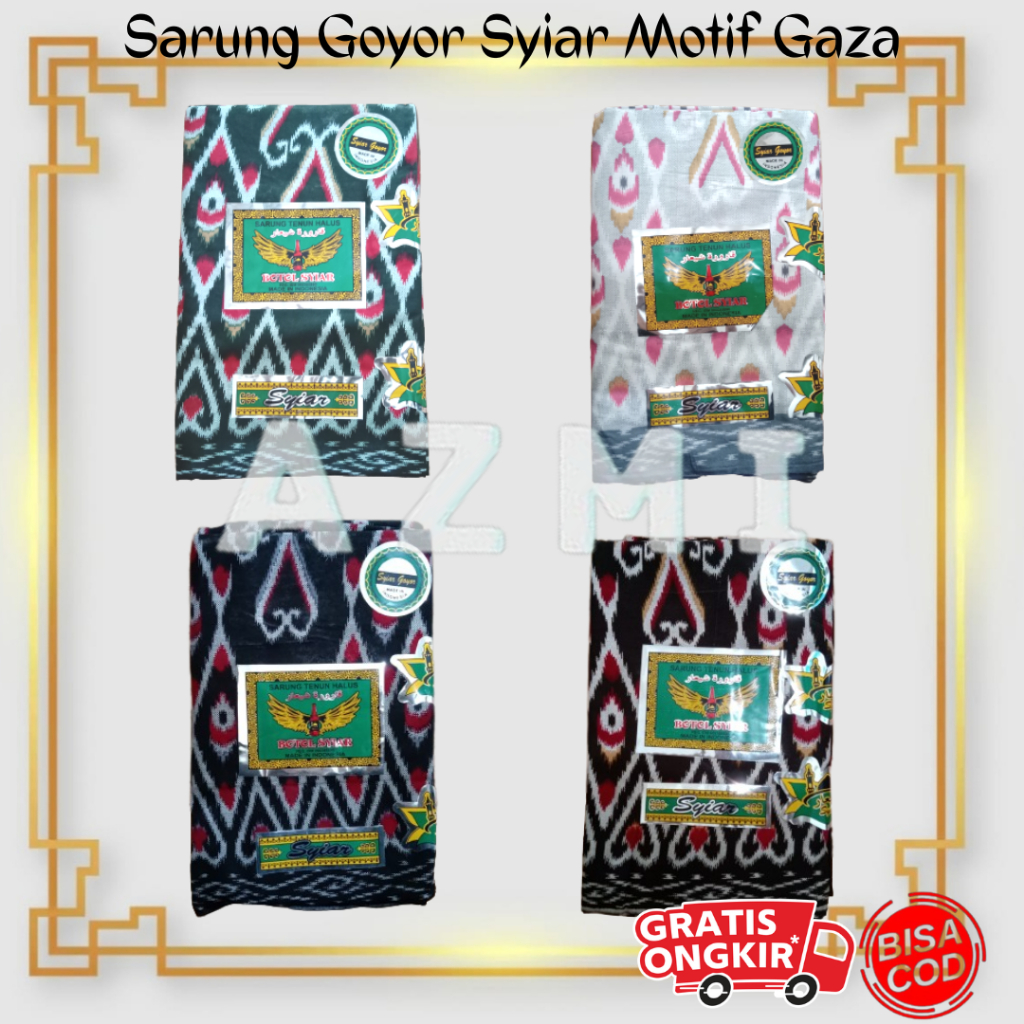 Terbaru Sarung Goyor Syiar Printing Sarung Goyor Botol Syiar Semi Tenun Motif Gaza Putih