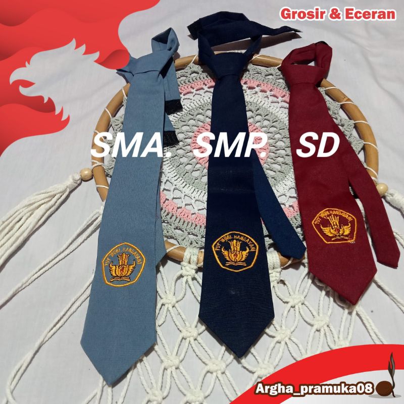 Dasi SD Bordir Merah Perekat Panjang Isi 20 biji