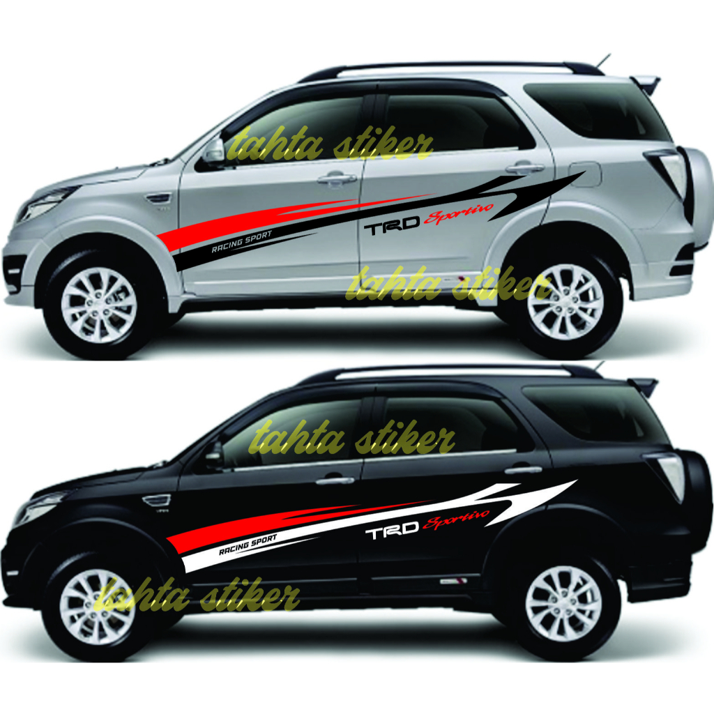 Stiker cutting mobil toyota ruhs striping bodi mobil ruhs trd sportino racing sport terbaru