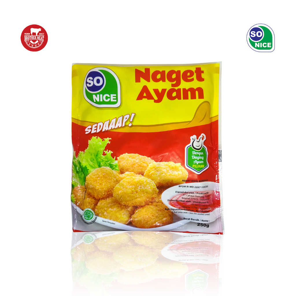 So Nice Naget Ayam Sedaaap 250gr, Olahan Daging Ayam Halal