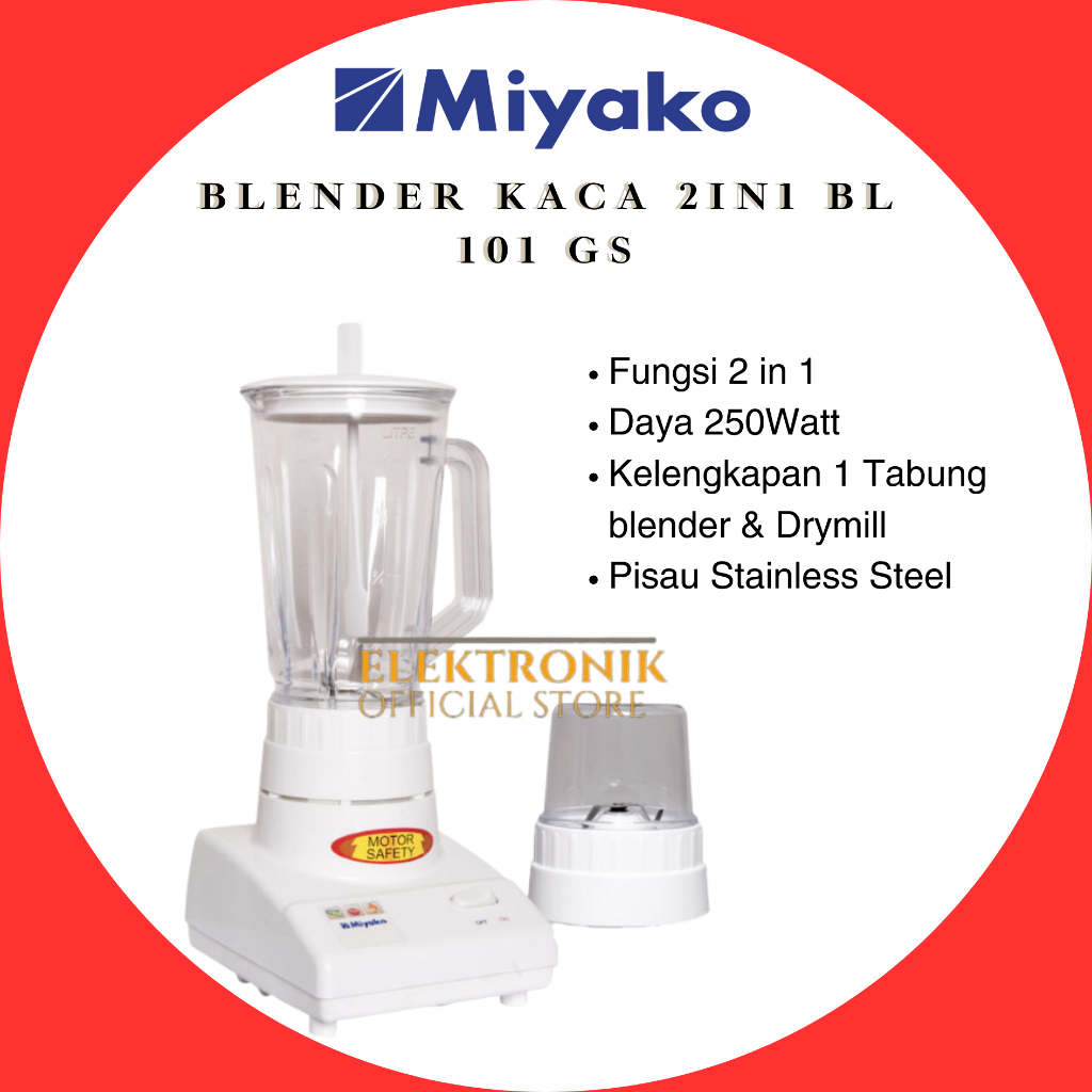 MIYAKO BLENDER 2IN1 BL 101GS BLENDER KACA/BL101GS/BL101 GS/BL-101GS/BL-101 GS/BLENDER KACA/BLENDER 1