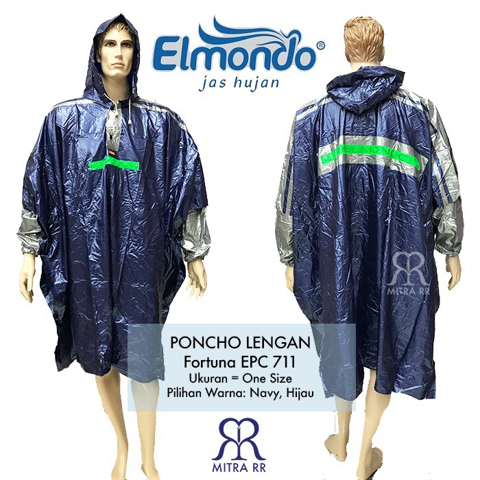 Jas Hujan Elmondo Fortuna 711 Raincoat Ponco Lengan