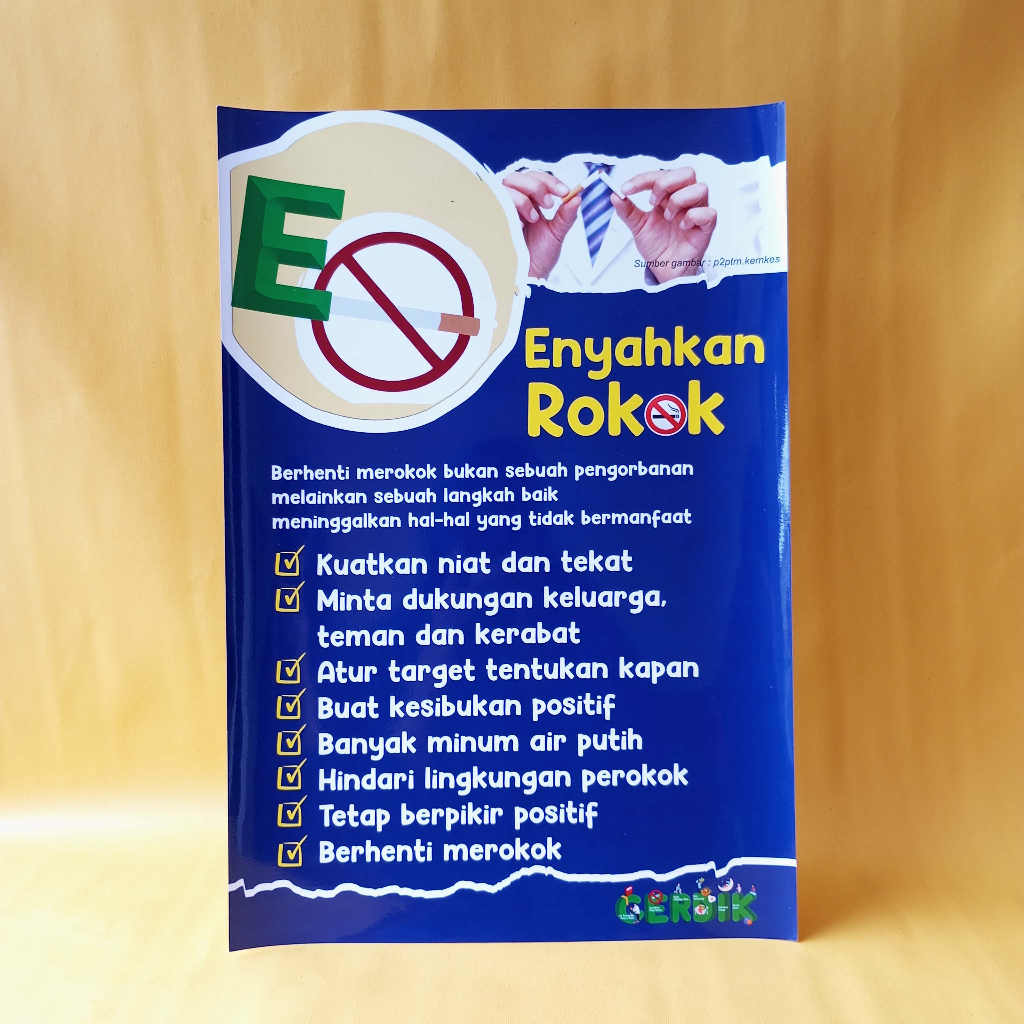 Poster CERDIK | Poster Dilarang Merokok | Poster Enyahkan Rokok | No Smoking | Poster Kesehatan