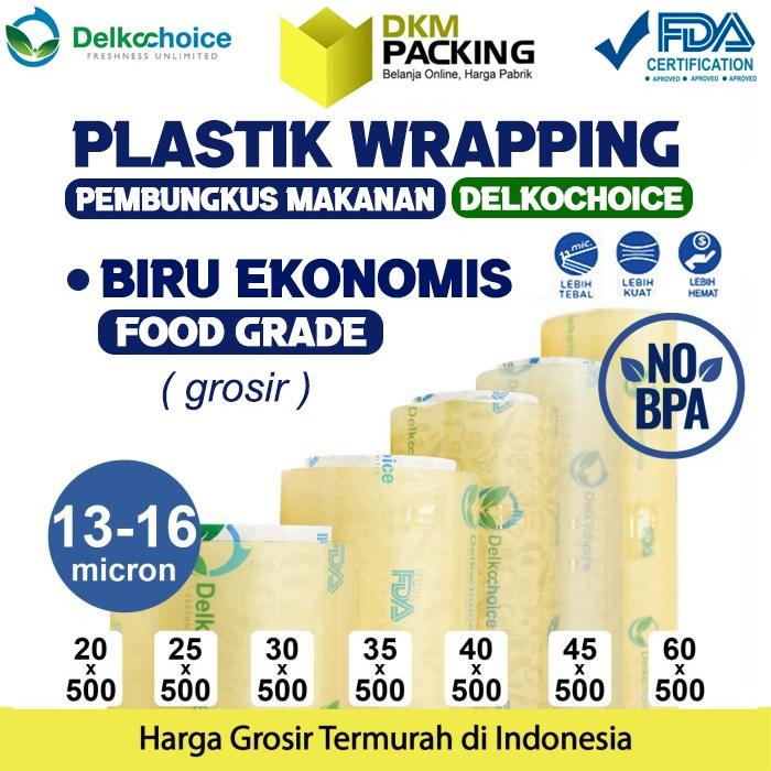 Plastik Cling Wrap FOOD GRADE Biru Food Wrapping DELKOCHOICE /SATUAN