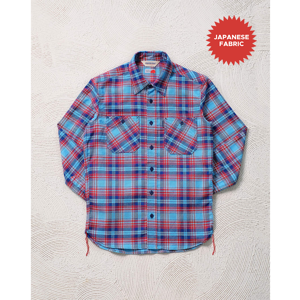 WINGMAN DENIM - JAPAN HEAVY FLANNEL | BLUE/RED