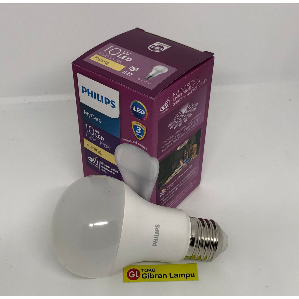 Lampu LED Philips Kuning 4w 6w 8w 10w - Bohlam Warm White All Varian Watt Hemat Energi