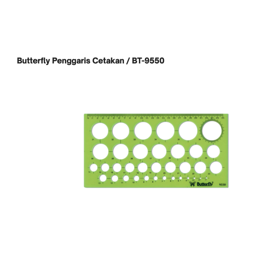

Penggaris Cetakan Butterfly BT 9550 Pengaris Mal