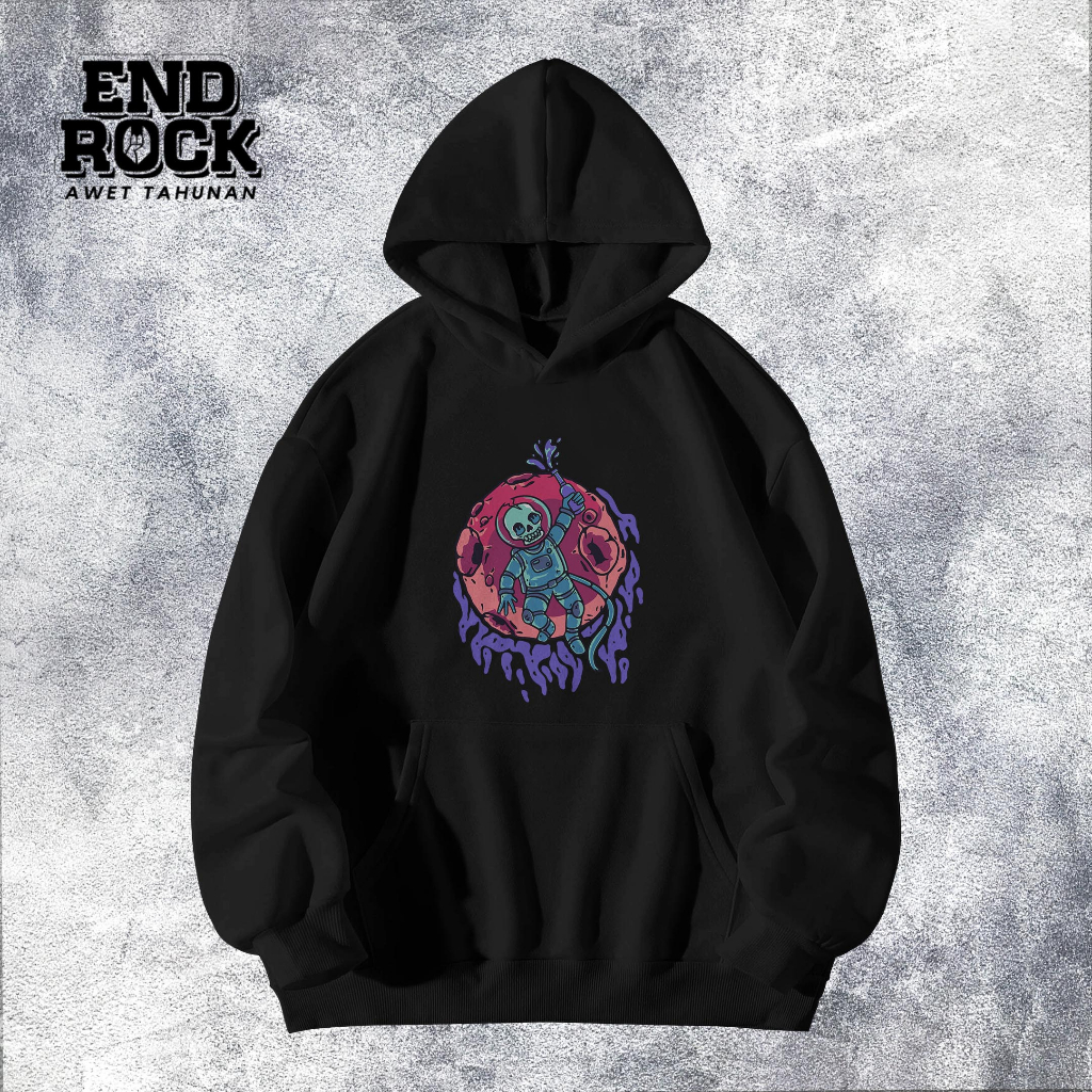 Hoodie Sablon Original Endrock Tema Gothic Astro Skull DTFS166