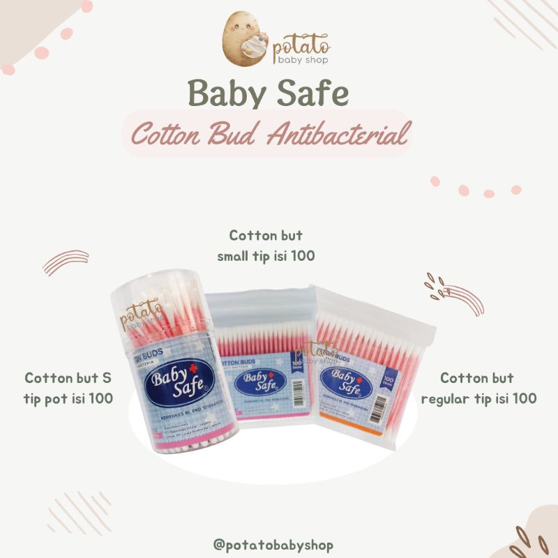 Baby Safe Cotton Buds Antibacteria Regular Tip &amp; Small Tip