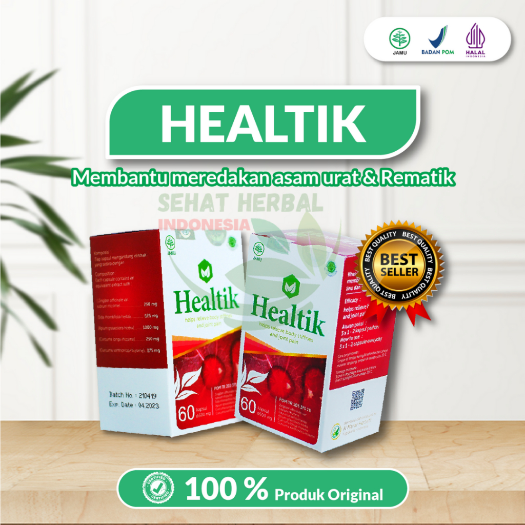 HEALTIK ASLI ORIGINAL OBAT UNTUK NYERI SENDI REMATIK ASAM URAT HERBAL 100%