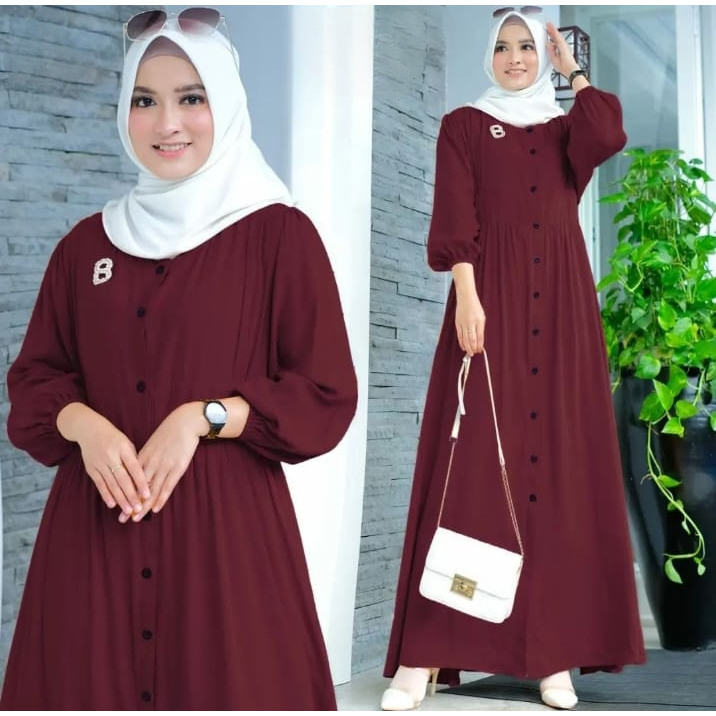 Gamis dress wanita terbaru 2025 kekinian Zernitaa Maxy/Gamis Crinkle Murah/Terbaru