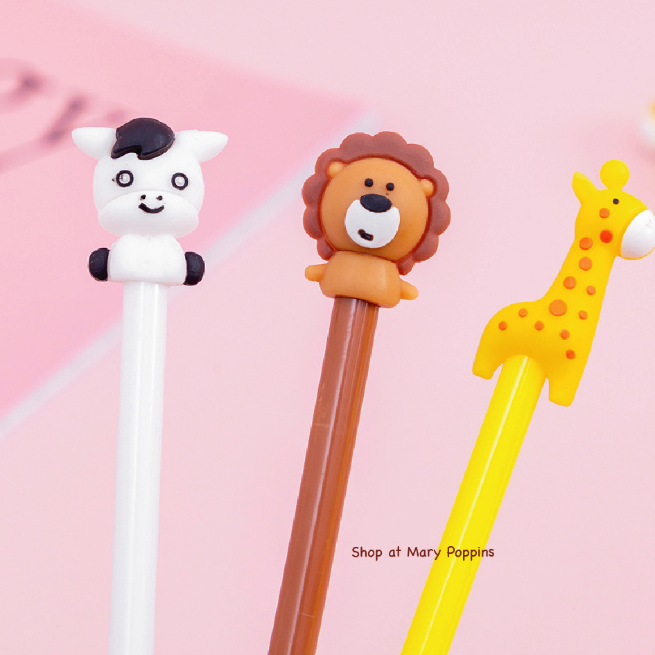 

Bolpoin Gel Pen Karakter Kartun Boneka Hewan Jerapah Singa