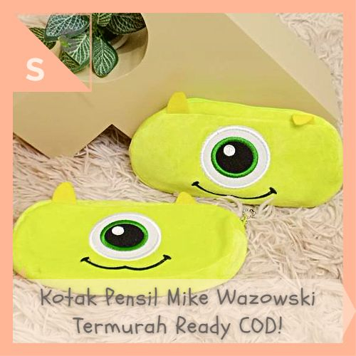 

[simplyshop] Kotak Tempat Pensil Kain Halus / Soft Plush Plushie Pencil Case Green Monster Inc Mike Wazowski Hijau Kartun Cute Alat Tulis Sekolah Anak Lucu Pastel Color