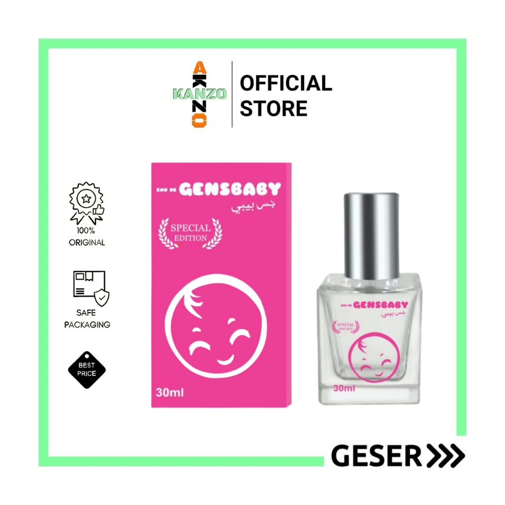 Kanzo - Parfum Gensbaby Pink Vanilla 30ml / Parfum Baby Vanilla / Minyak Wangi Bayi Premium