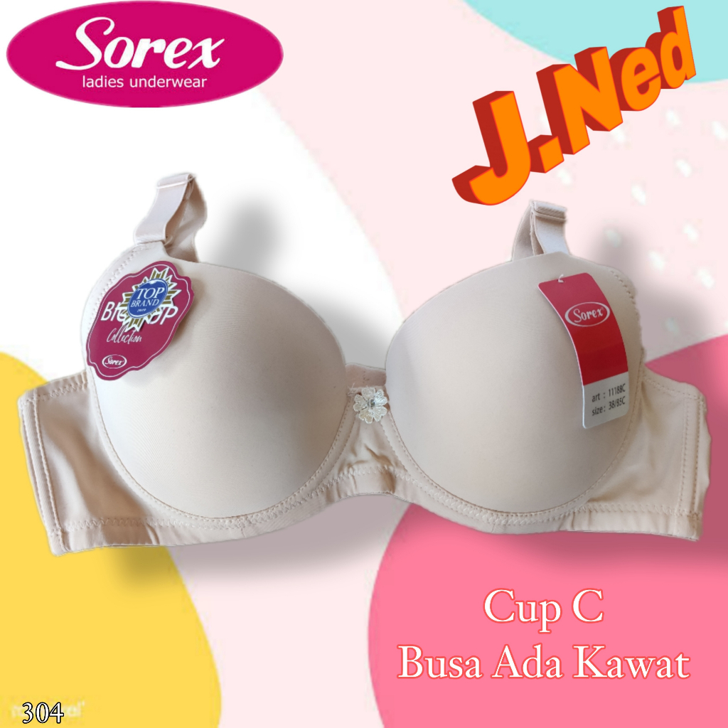 J304 - BRA SOREX BUSA ADA KAWAT CUP BESAR 36C - 42C TIGA PENGAIT