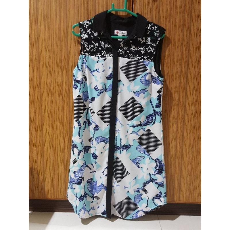 PRELOVED TARGET X PETER PILOTTO MINI SHIRT DRESS SIZE XS / BAJU DRESS KEMEJA MINI