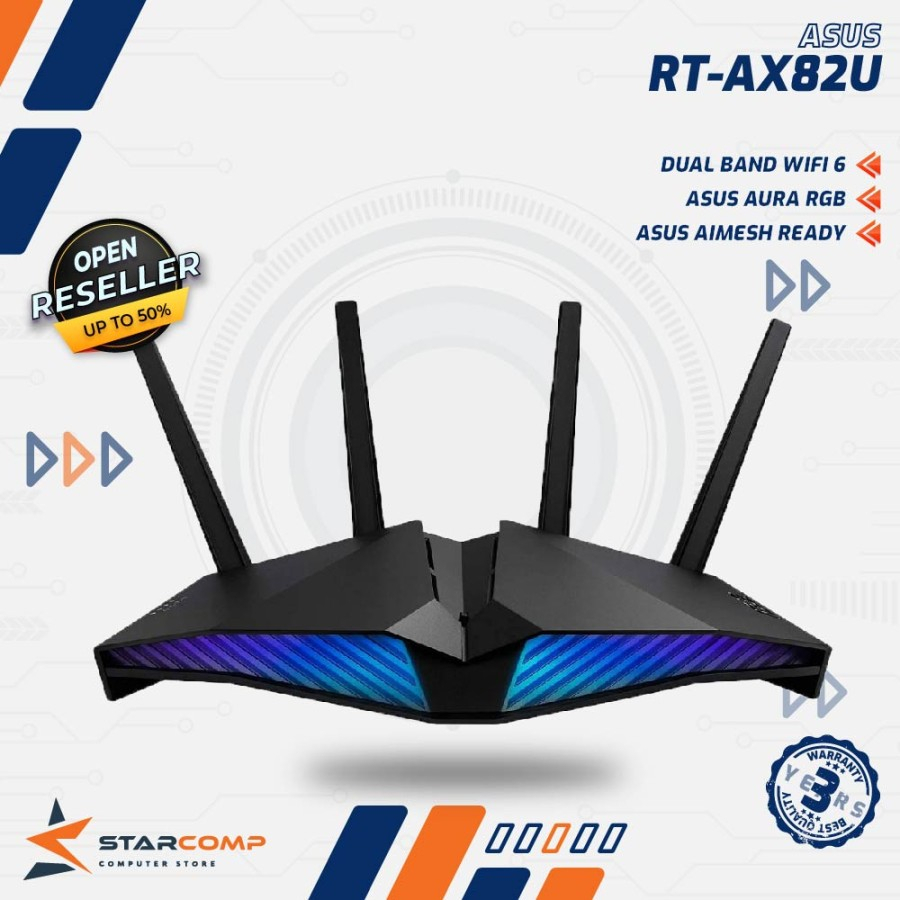 ASUS RT-AX82U Wireless Router WiFi 6 AX5400 With AiMesh AX 82 WiFi6