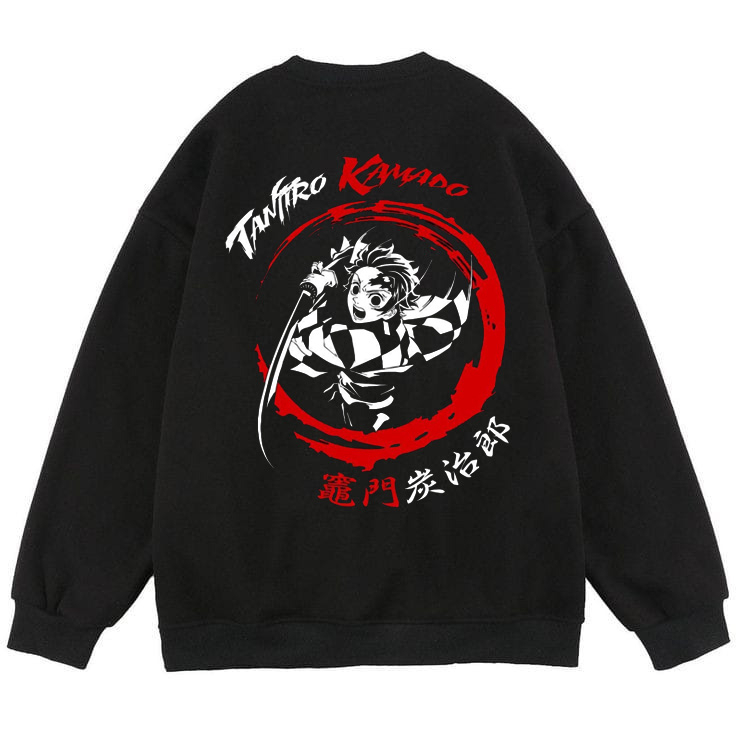 Afterrisen Crewneck Anime Demon Slayer Tanjiro Kamado Kimetsu No Yaiba