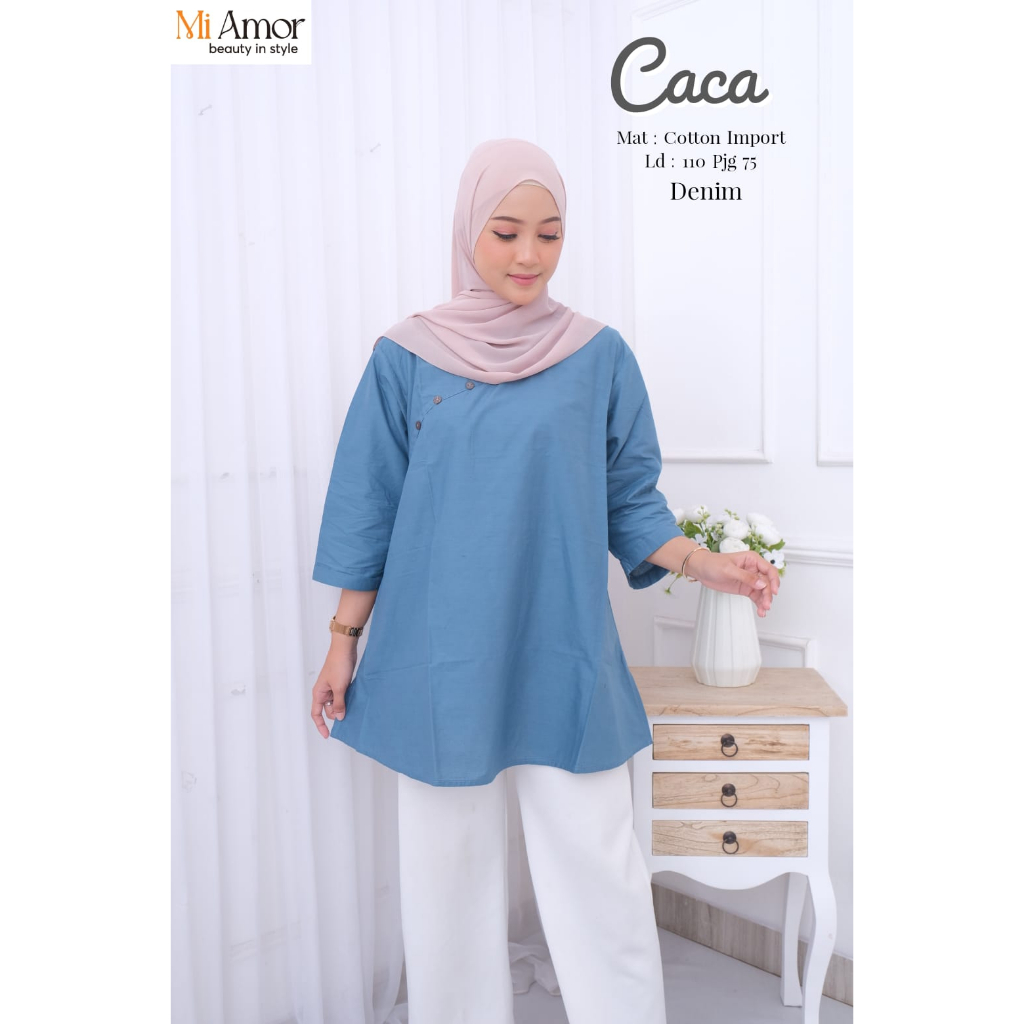 Caca Tunik Atasan Wanita Fashion Muslim Original Produk By Mi Amor