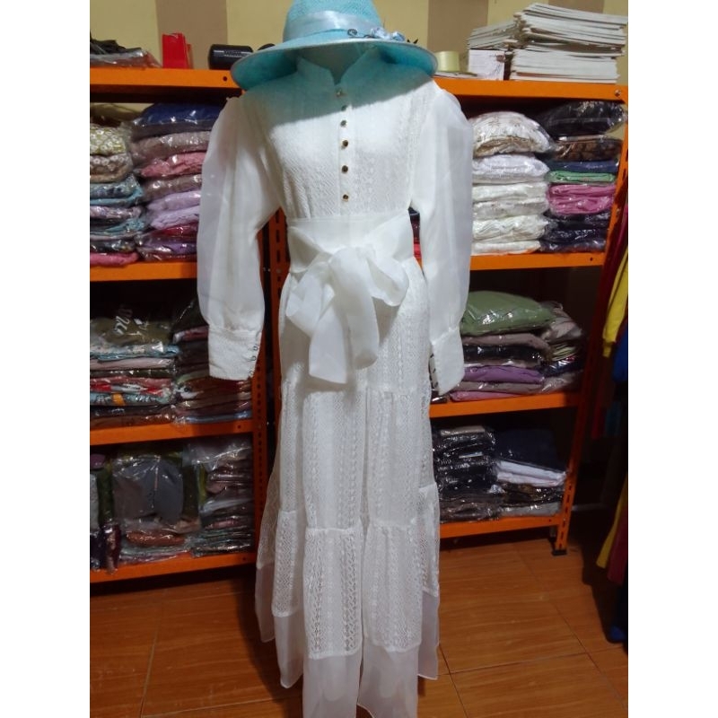 gamis organza burkat Malika baju pesta gamis kombi burkat gamis mewah