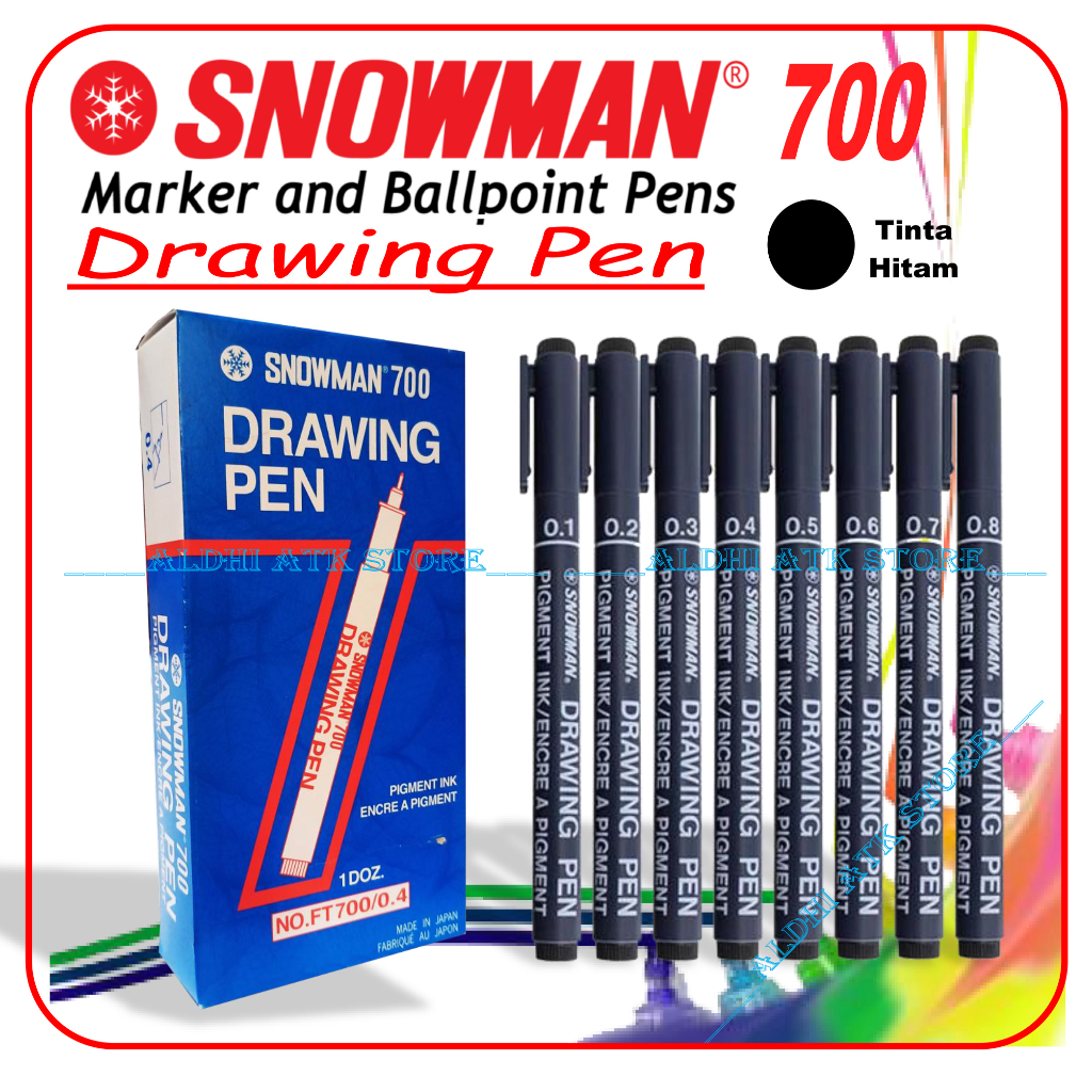 

Drawing Pen SNOWMAN FT 700 Pulpen Ballpoint Pen Menggambar Ketebalan