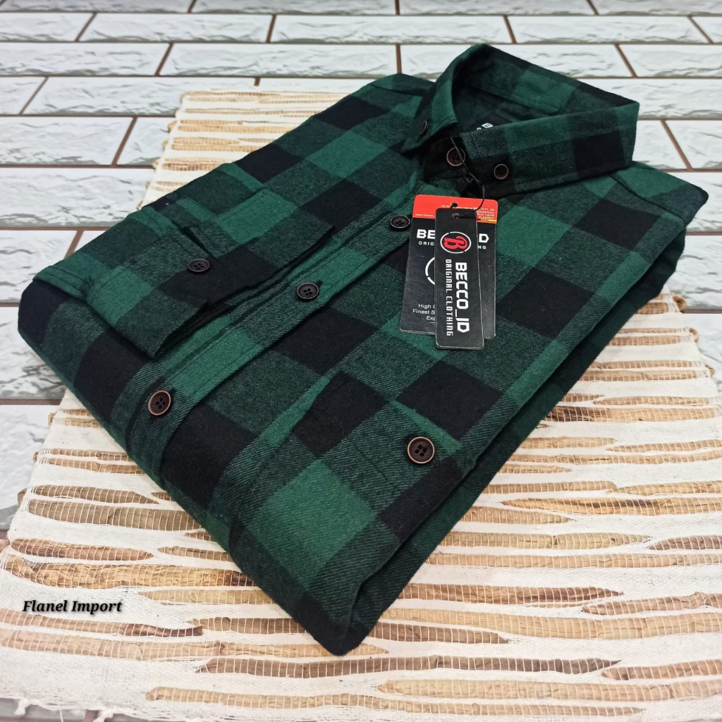 Kemeja flanel surfing pria lengan panjang Aleejoe65 SIZE M L &amp; XL