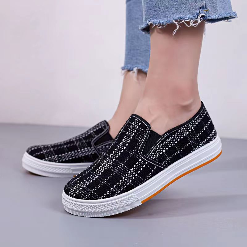 Gobra ♕ SEP026 (Tanpa Kotak) Sepatu Sneakers Wanita Hitam Putih Kasual Model Korea Fashion Casual Sport Olahraga Import COD