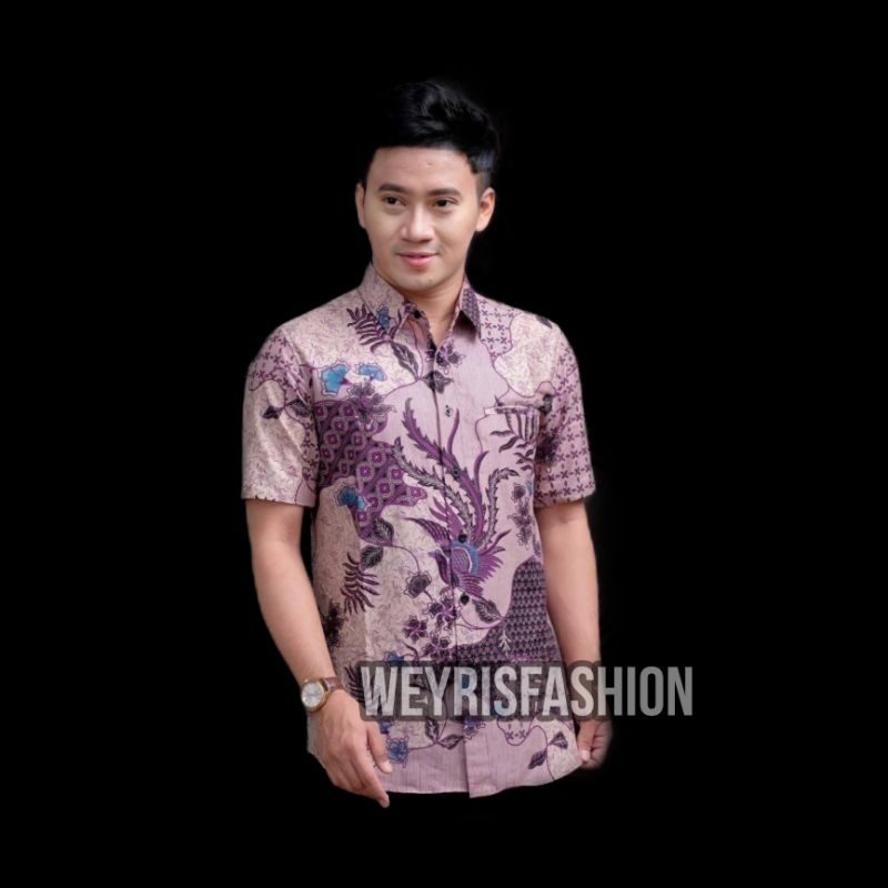 TERBARU COUPLE SWEET - COUPLE BATIK AYAH DAN ANAK COWOK BATIK UNGU PURPLE LILAC VIOLET - BATIK WEYRISFASHION - BATIK PRIA