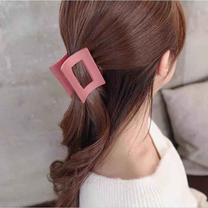 Jedai Kotak Doff 5cm Jepit Rambut Salon Doff Model Kotak Bolong Matte Hollow Square Hair Claw Clips