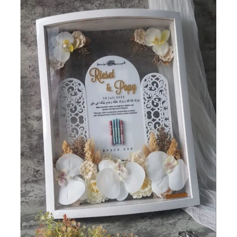 Bingkai Mahar Bentuk Cembung 30x40 | Bingkai Mahar Cembung | Bingkai Mahar Murah