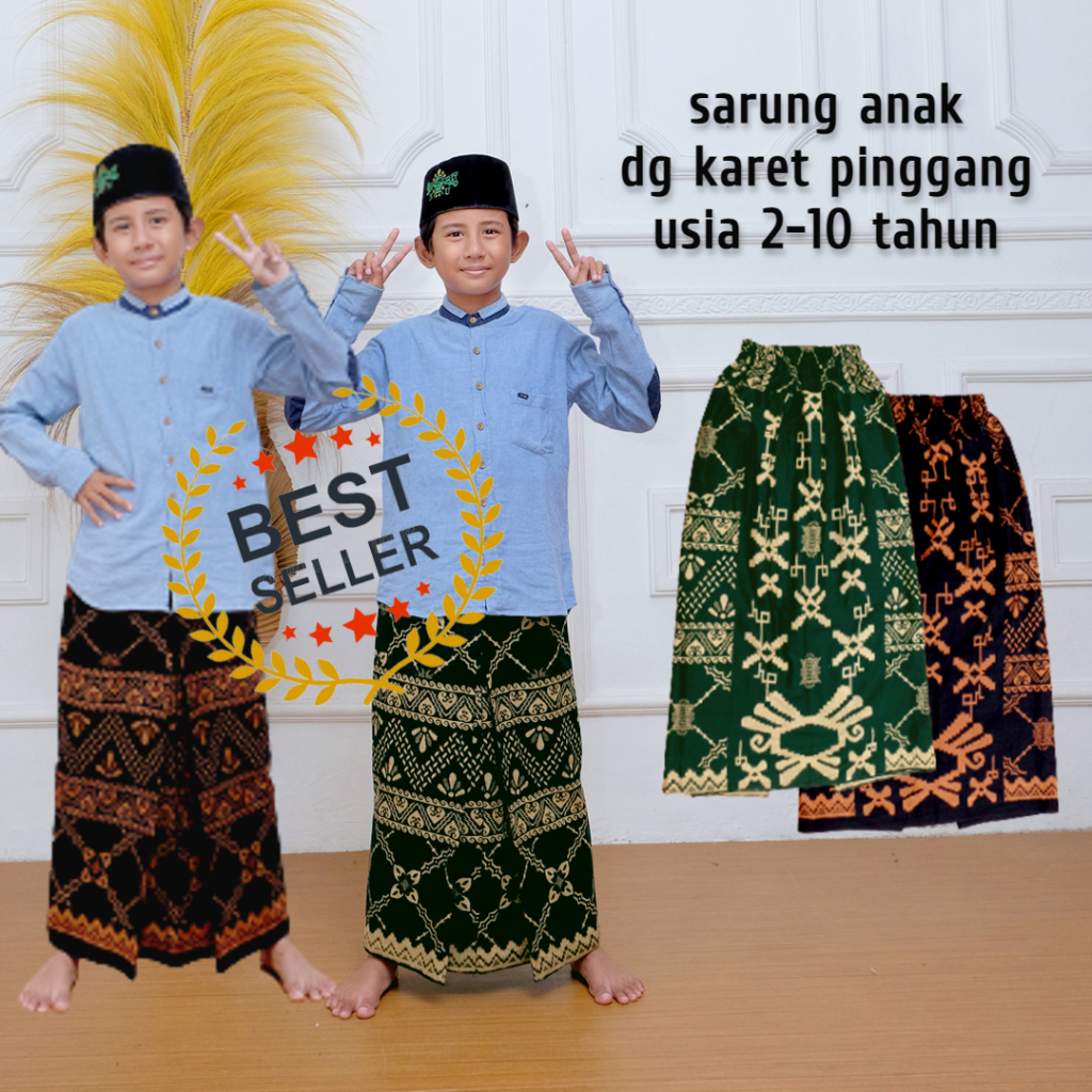 SARUNG INSTAN ANAK LAKI LAKI USIA 2-10 TAHUN / SARUNG INSTAN MOTIF BATIK / SARUNG INSTAN ANAK LAKI L