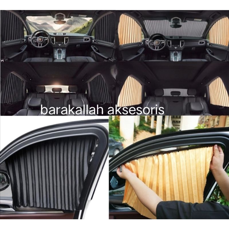 Hordeng Tirai Mobil AYLA /AGYA Magnet Premium 4 Pcs UNIVERSAL