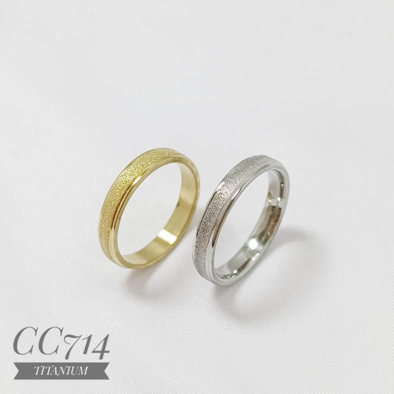 Cincin Titanium pasir Silver (4mm) CC714