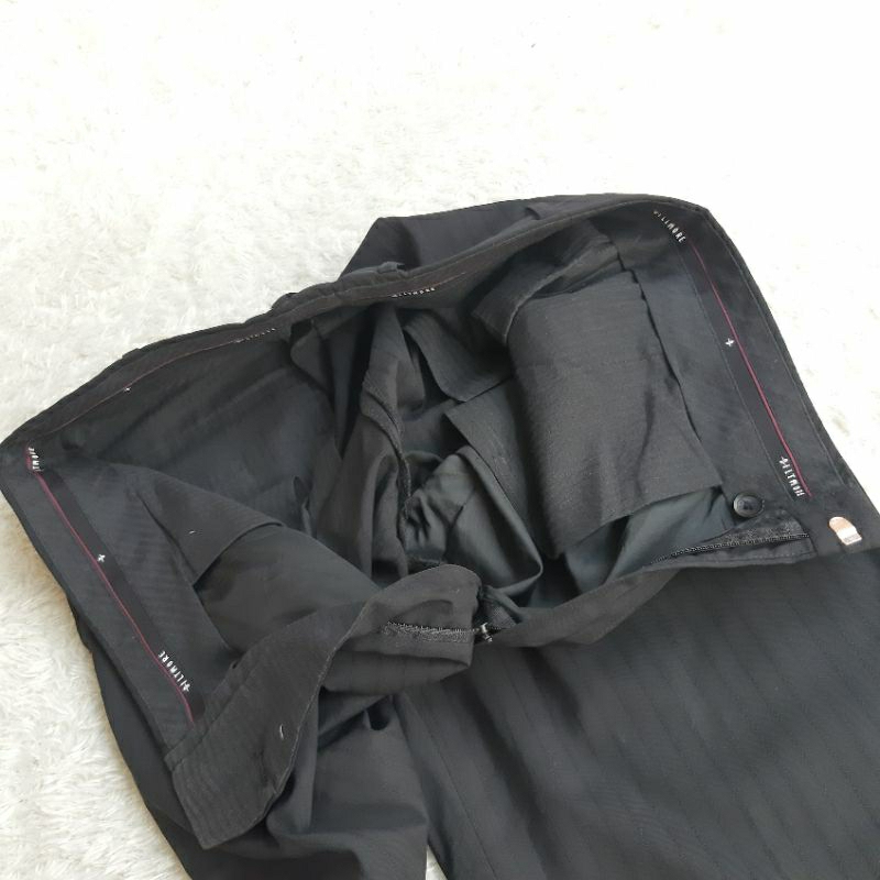 WORK PANTS CELANA PANJANG HITAM MOTIF SALUR DILTMORE