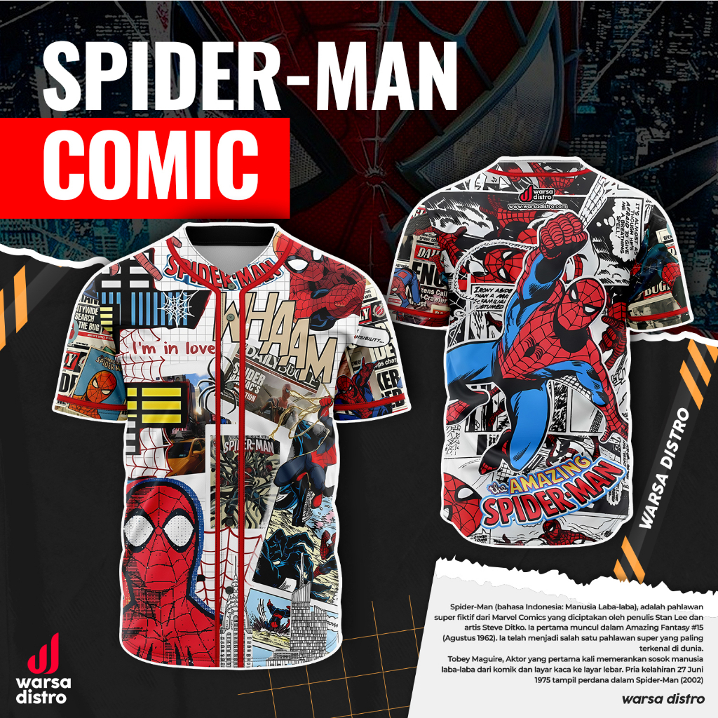 Jersey Baseball Full Print Marvel Spiderman