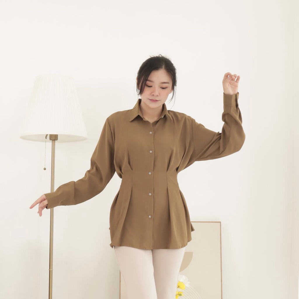 WQ Kwon Top Longsleeve Blouse / Kemeja Wanita / Blouse Wanita / Kemeja Lengan Panjang / Kemeja Kantor / Office Wear / Atasan Wanita