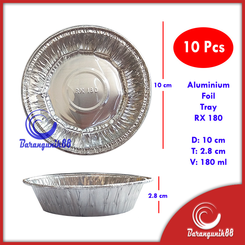 Aluminium Foil Tray RX180 @10pcs Aluminium Foil Cup RX 180 Bulat