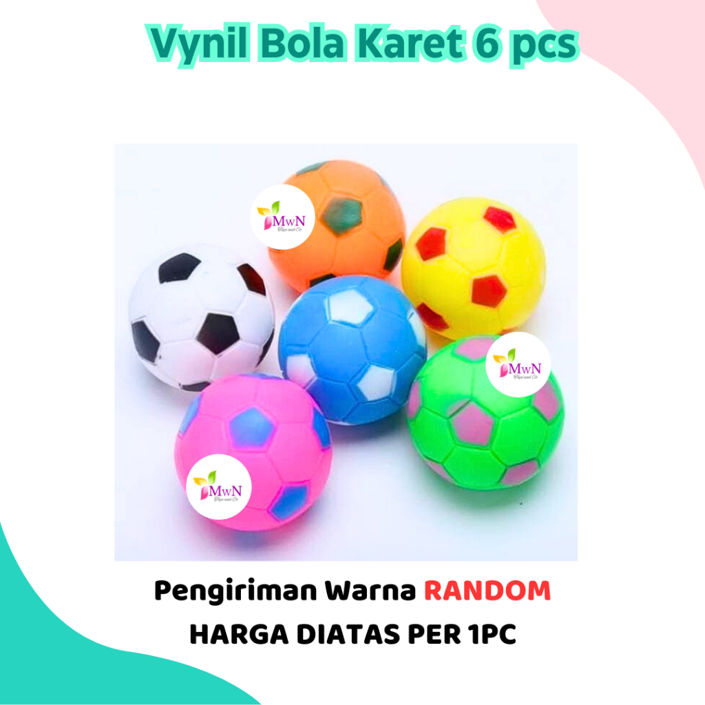 mwn.toys Vynil Bola Karet 6 pcs