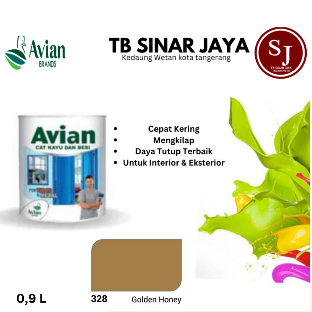 Cat Kayu Dan Besi Avian 1KG / Cat Minyak Sintetis - 328 Golden Honey