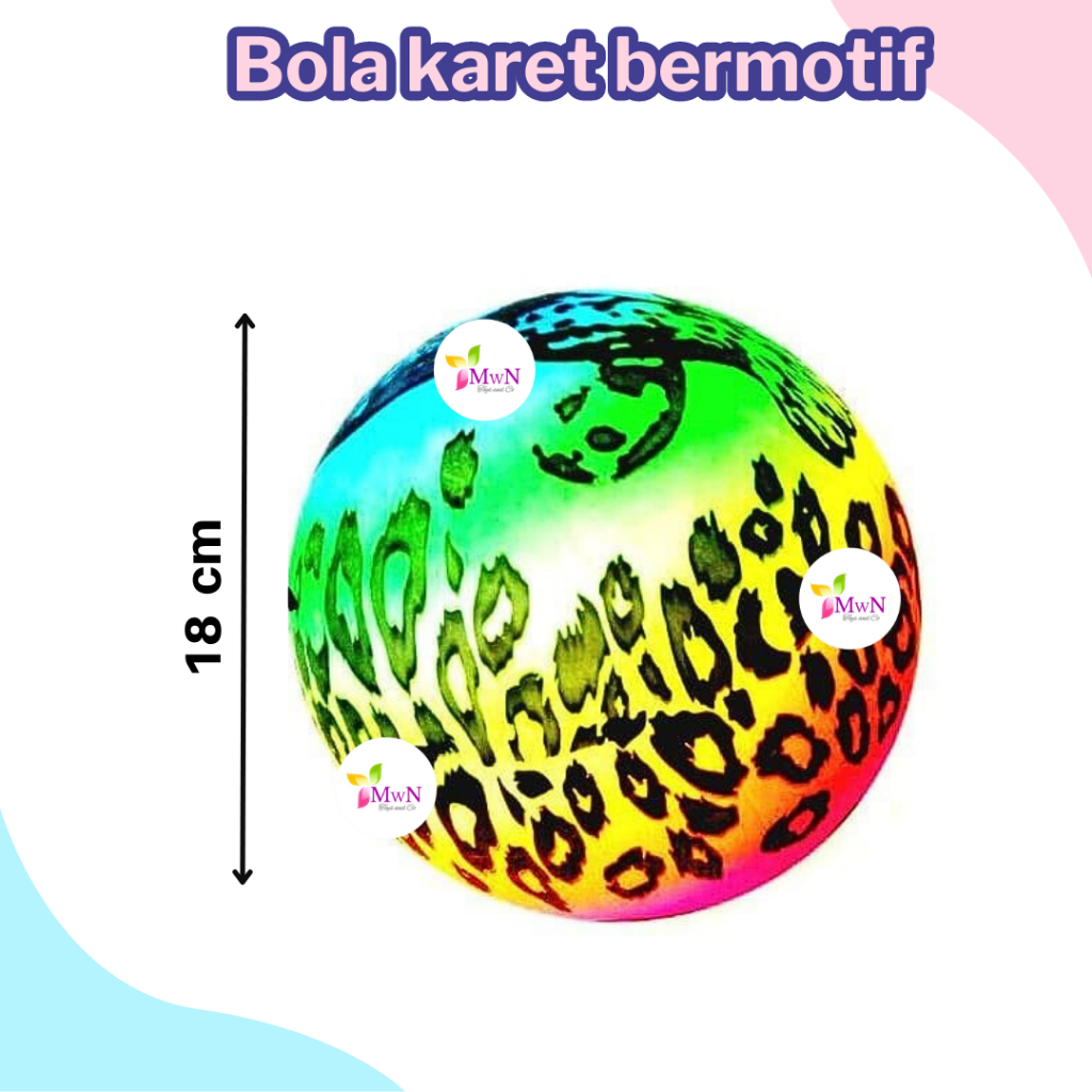 MWN BOLA KARET WARNA WARNI BERMOTIF