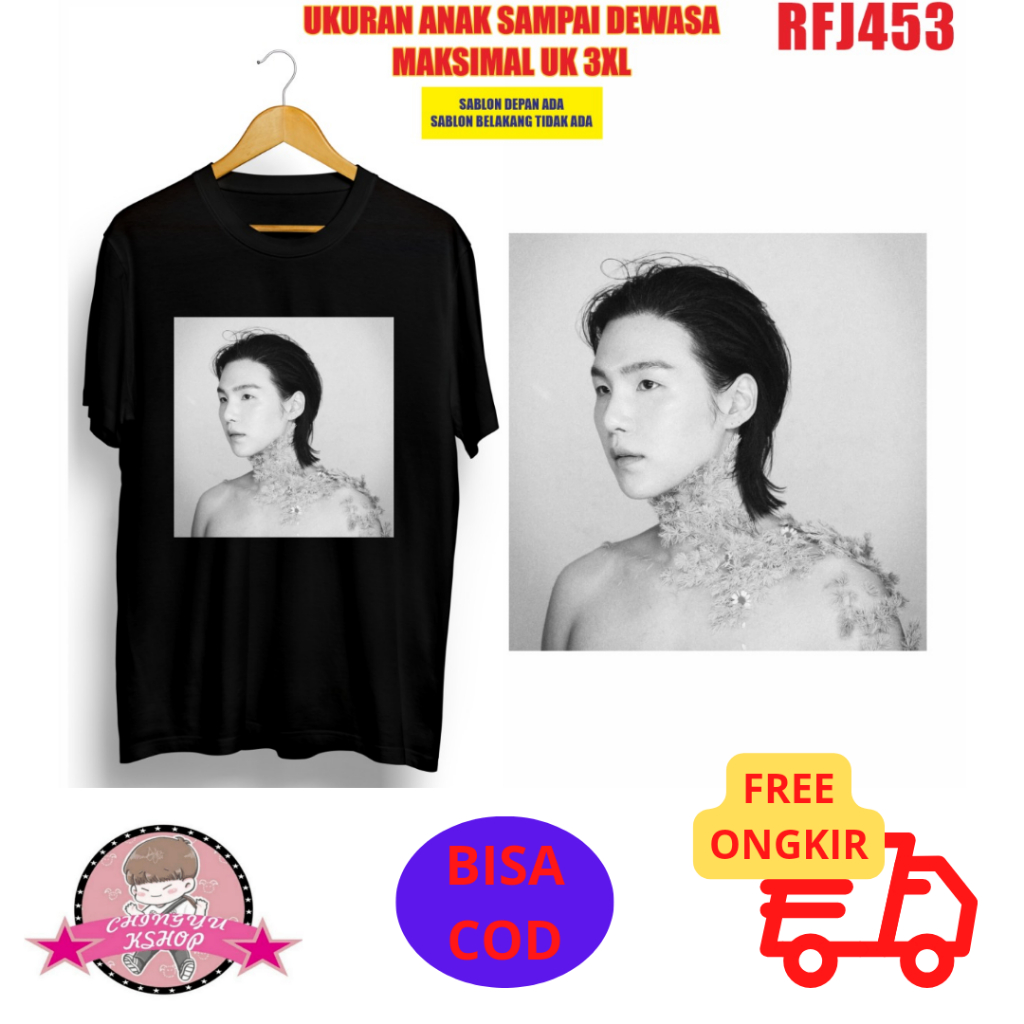 (RFJ453) BAJU KAOS BTS SUGA MIN YOONGI BW