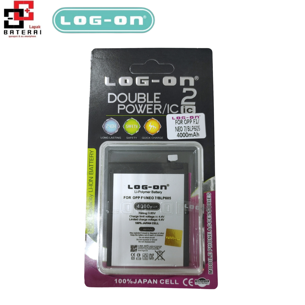 Log on - BLP605 Oppo F1 / F1F / NEO 7 A33W Double IC Battery Baterai Batre