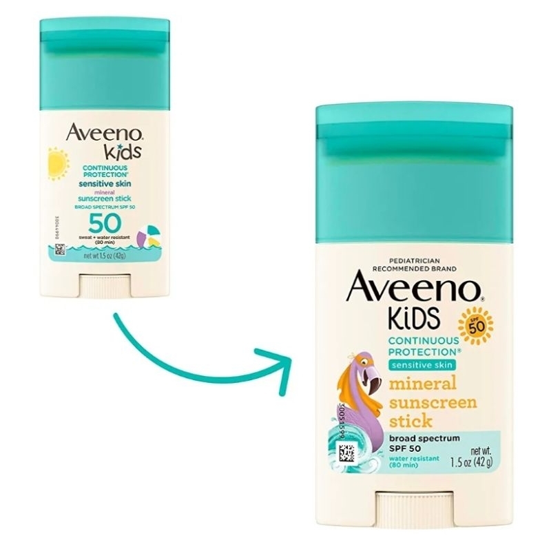 Aveeno Kids Continuous Protection Sensitive Skin Mineral SPF 50 Sunscreen Stick 42 Gr