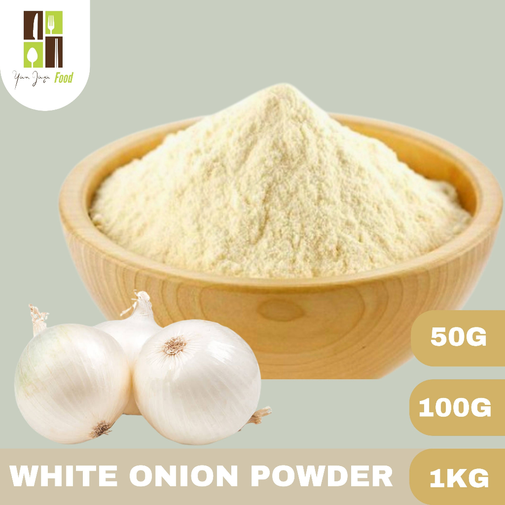 

White Onion Powder/ Bubuk Bawang Bombai Putih /Bombay Powder Kemasan 100G/50G